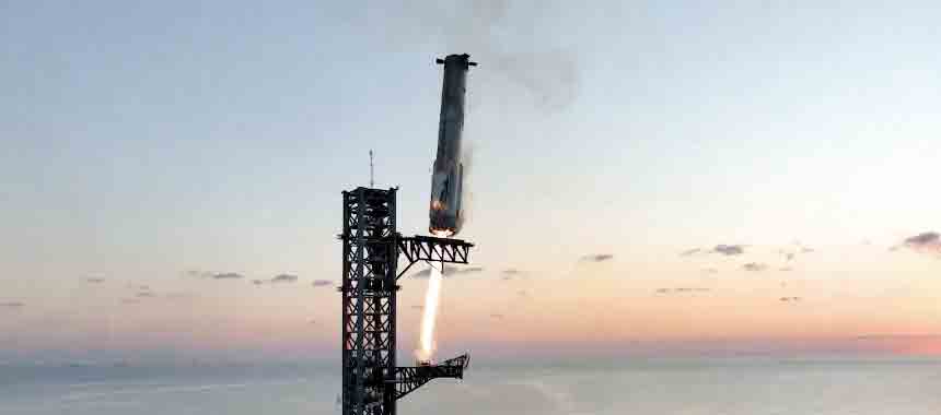 Incredible Video: SpaceX Catches Starship Rocket Booster Back at the Launch Pad