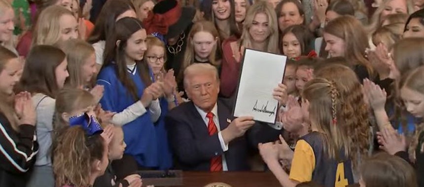 Watch President Trump's Signing Ceremony for Executive Order Banning Men from Women's Sports