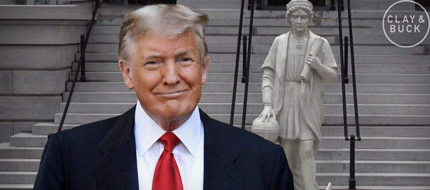 Trump Saves Columbus Statue – Puts It Up at White House!